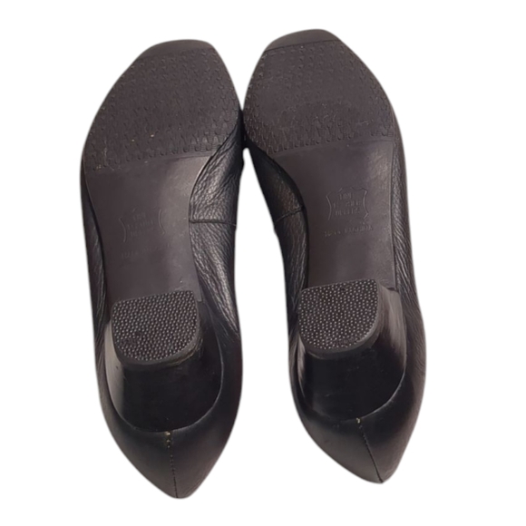 ROS HOMMERSON Black Leather Bow Front Ballet Flats Low Heels SZ 8 N - Picture 6 of 6